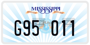 G95011  license plate in MS
