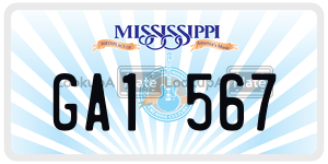 GA1567  license plate in MS