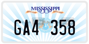 GA4358  license plate in MS