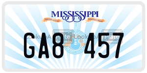 GA8457  license plate in MS