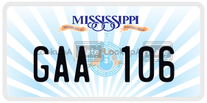 GAA106  license plate in MS