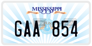 GAA854  license plate in MS