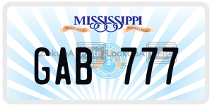 GAB777  license plate in MS