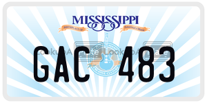 GAC483  license plate in MS