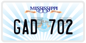 GAD702  license plate in MS