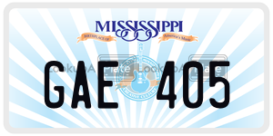 GAE405  license plate in MS