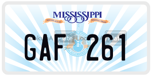 GAF261  license plate in MS