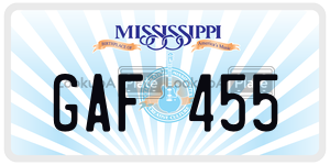GAF455  license plate in MS