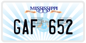 GAF652  license plate in MS