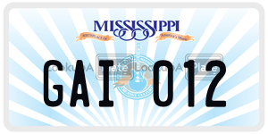 GAI012  license plate in MS