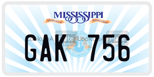 GAK756  license plate in MS