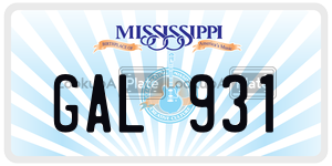 GAL931  license plate in MS