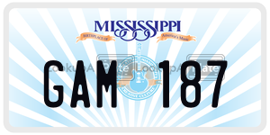 GAM187  license plate in MS