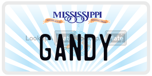GANDY  license plate in MS