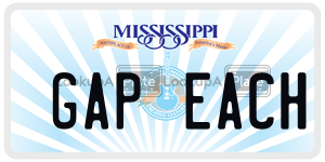 GAPEACH license plate in Mississippi