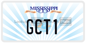 GCT1 license plate in Mississippi