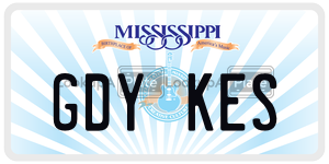 GDYKES  license plate in MS