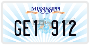 GE1912  license plate in MS
