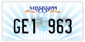 GE1963  license plate in MS