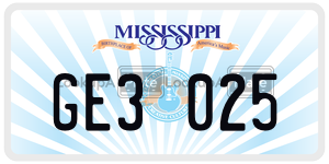 GE3025  license plate in MS