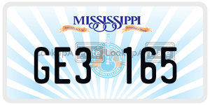 GE3165  license plate in MS