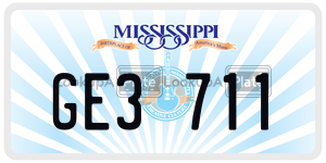 GE3711  license plate in MS