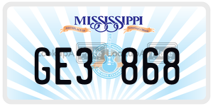 GE3868  license plate in MS