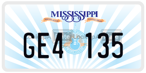 GE4135  license plate in MS
