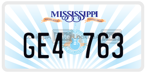 GE4763  license plate in MS