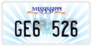 GE6526  license plate in MS