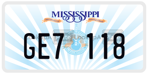 GE7118  license plate in MS