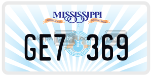 GE7369  license plate in MS
