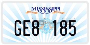 GE8185  license plate in MS