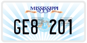 GE8201  license plate in MS