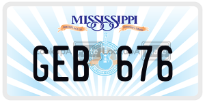 GEB676  license plate in MS