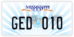 GED010  license plate in MS