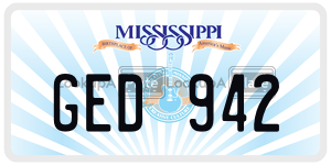 GED942  license plate in MS
