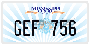 GEF756  license plate in MS