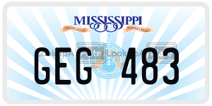 GEG483  license plate in MS