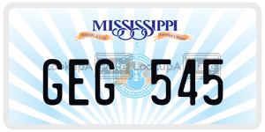 GEG545  license plate in MS