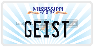GEIST  license plate in MS
