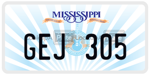 GEJ305  license plate in MS