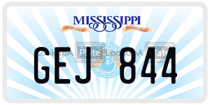 GEJ844  license plate in MS