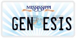 GENESIS  license plate in MS