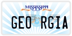 GEORGIA  license plate in MS