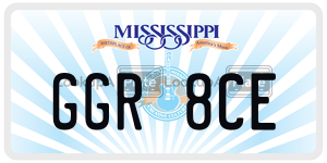 GGR8CE  license plate in MS