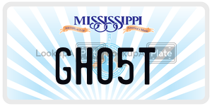 GHO5T  license plate in MS