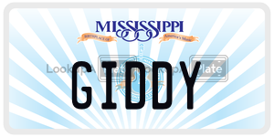 GIDDY  license plate in MS