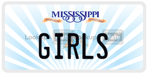 GIRLS  license plate in MS