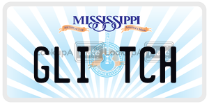 GLITCH  license plate in MS